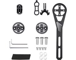 Fietscomputerhouder - Aluminiumlegering - Geïntegreerd stuur - Racefietsen - Compatibel - Fietscomputers - Actiecamera's - Zwart - Ophanging spin - Handige montage - Geschikt voor alle soorten sturen