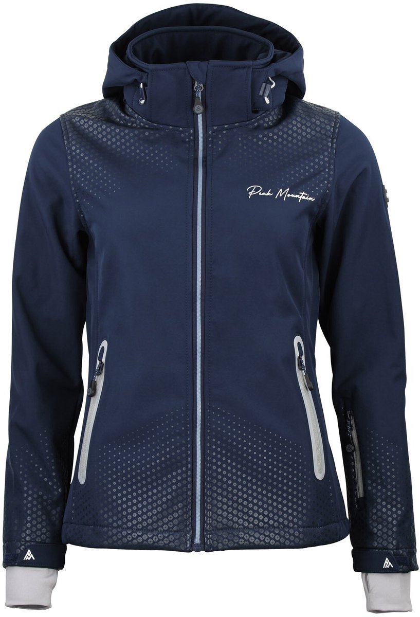 Dames fleece vest met capuchon en ritssluiting Peak Mountain Softshell Blauw
