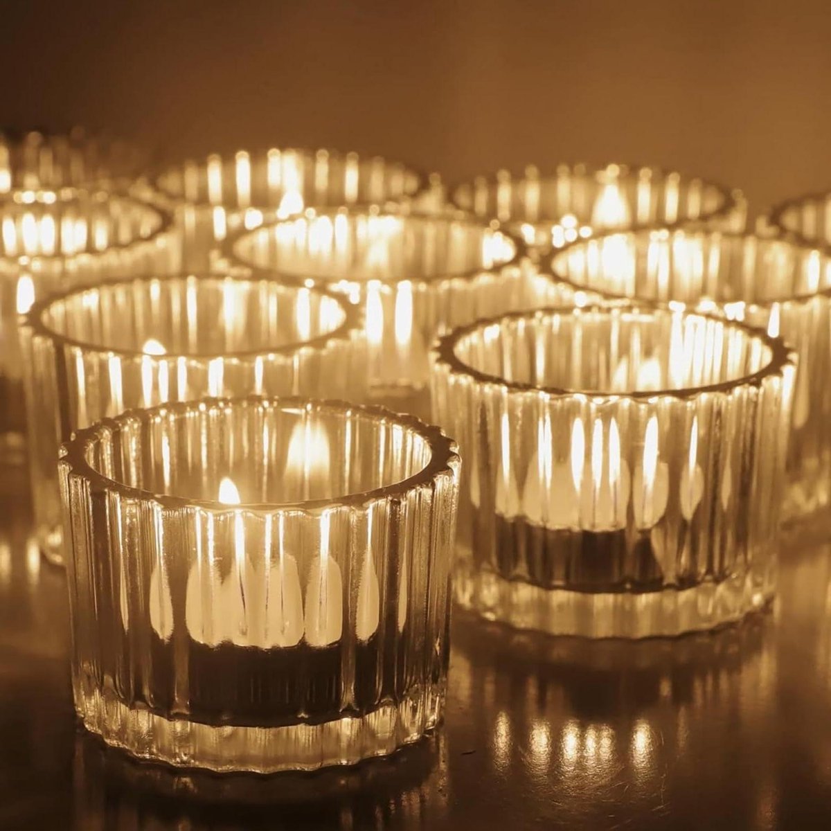 Glazen theelichthouder transparant 12 stuks rond tafeldecoratie bruiloft Kerst DIY
