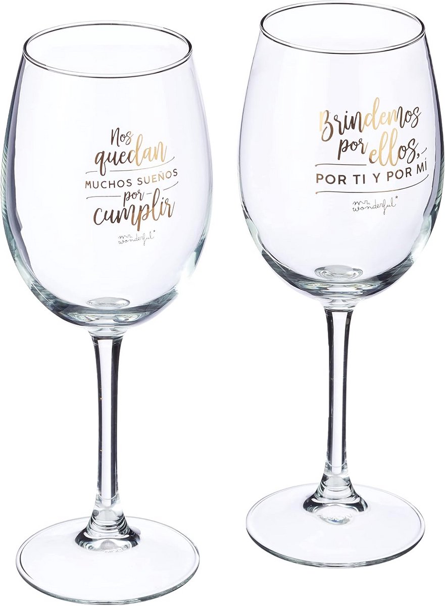 Set van 2 Elegante Wijnglazen voor Bruidspaar, Perfect Cadeau