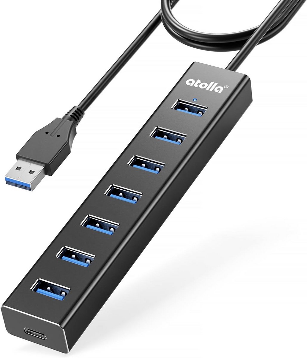 7-Poorts USB 3.0 Hub met Lange Verlengsnoer - Aluminium Multiport Adapter