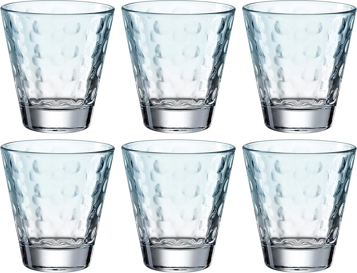Set van 6 Drinkglazen Mint/Turquoise 215 ml - Kwaliteitsglas voor Dagelijks Gebruik