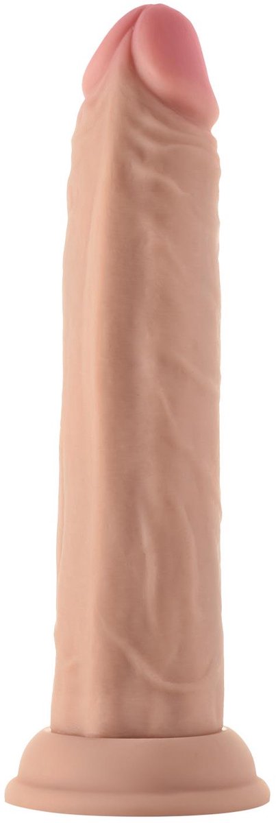 Shaft Dildo - beige - 21,6 cm - Zuignap - Dubbele Stimulatie