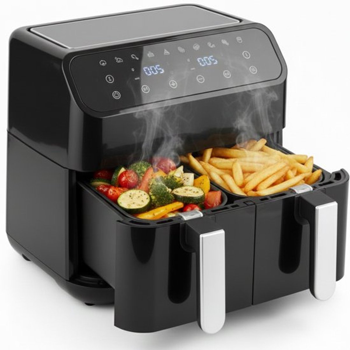Dubbele Airfryer XXL – 11L (2×5,5L) – Dual Zone met SYNC – 2950W – PFAS-vrij – Vaatwasserbestendig