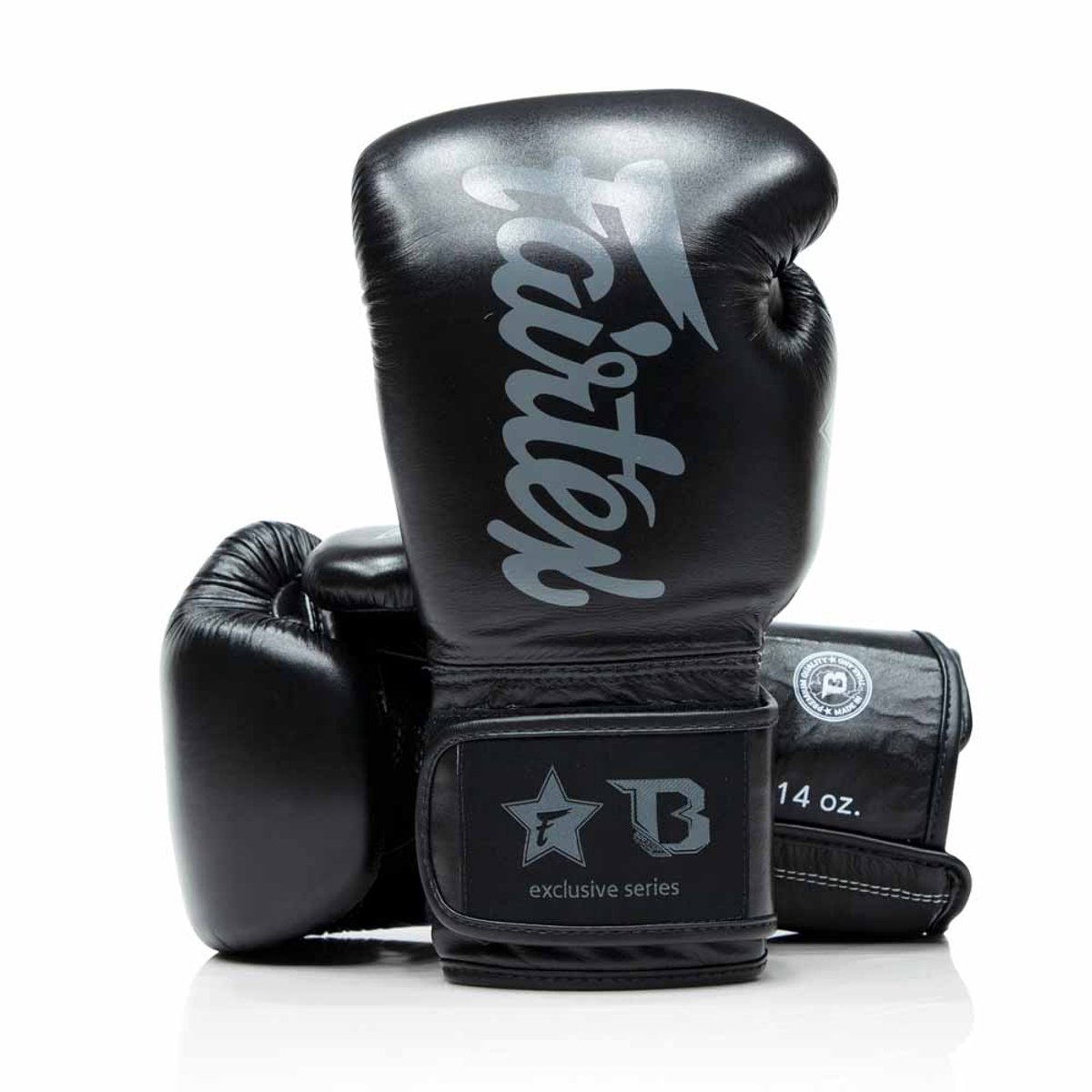 Fairtex X Booster Bokshandschoenen - FXB BG V2 - Echt leer - Zwart/Grijs 16 oz