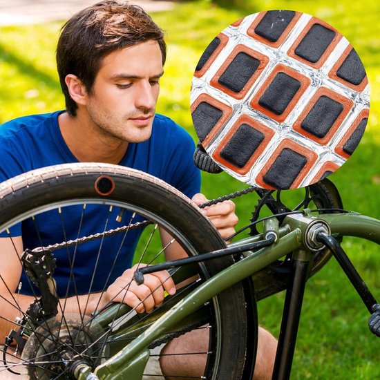 96-Delige Fiets Banden Reparatieset - Ronde & Vierkante Plakkers voor Fiets en Motor van Merkloos — afbeelding 2