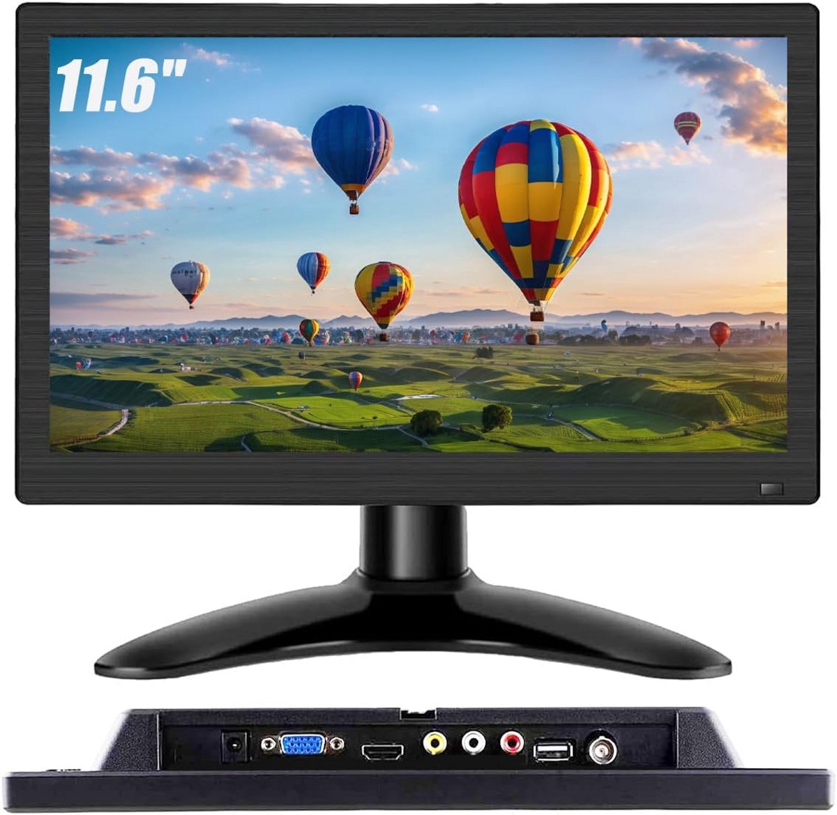 Draagbare Monitor 11.6 Inch Full HD IPS met HDMI, VGA, BNC en USB - Plug & Play Uitbreiding voor PC en Raspberry Pi