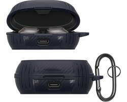 Beschermhoes voor Draadloze Oortjes (Compatibel met Jabra Elite 7 Pro/Active) - TPU Hoesje Donkerblauw