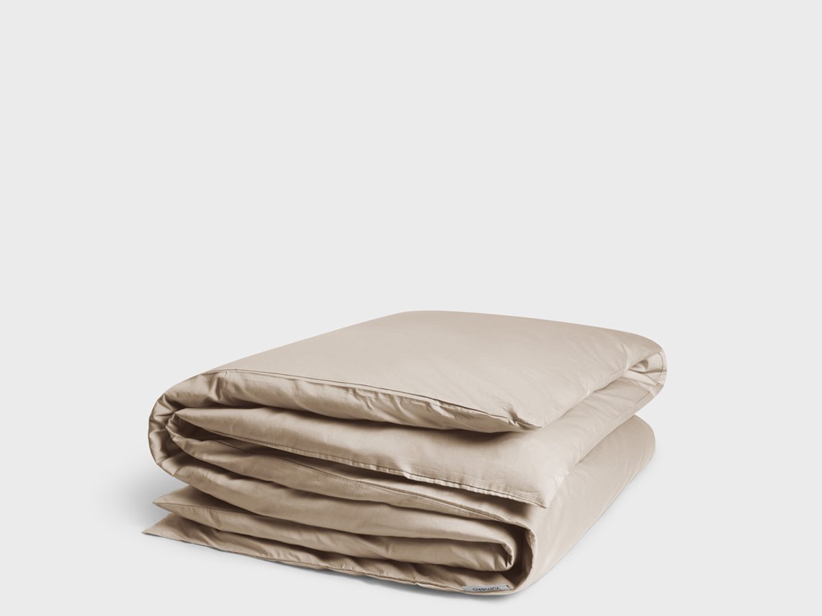 Yumeko dekbedovertrek katoensatijn warm taupe 140x200 (zonder slopen) - Bio, eco & fairtrade