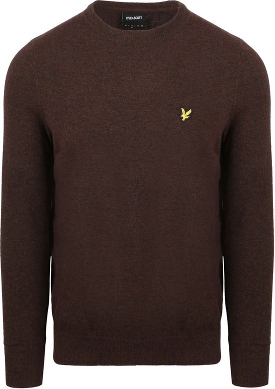 Pull Lyle & Scott en laine d'agneau marron - Taille M - Homme - Pulls