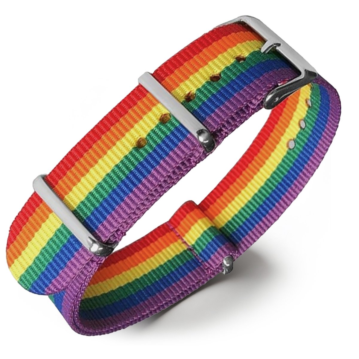 NATO Horlogeband G10 Military Nylon Strap - Regenboog 22mm