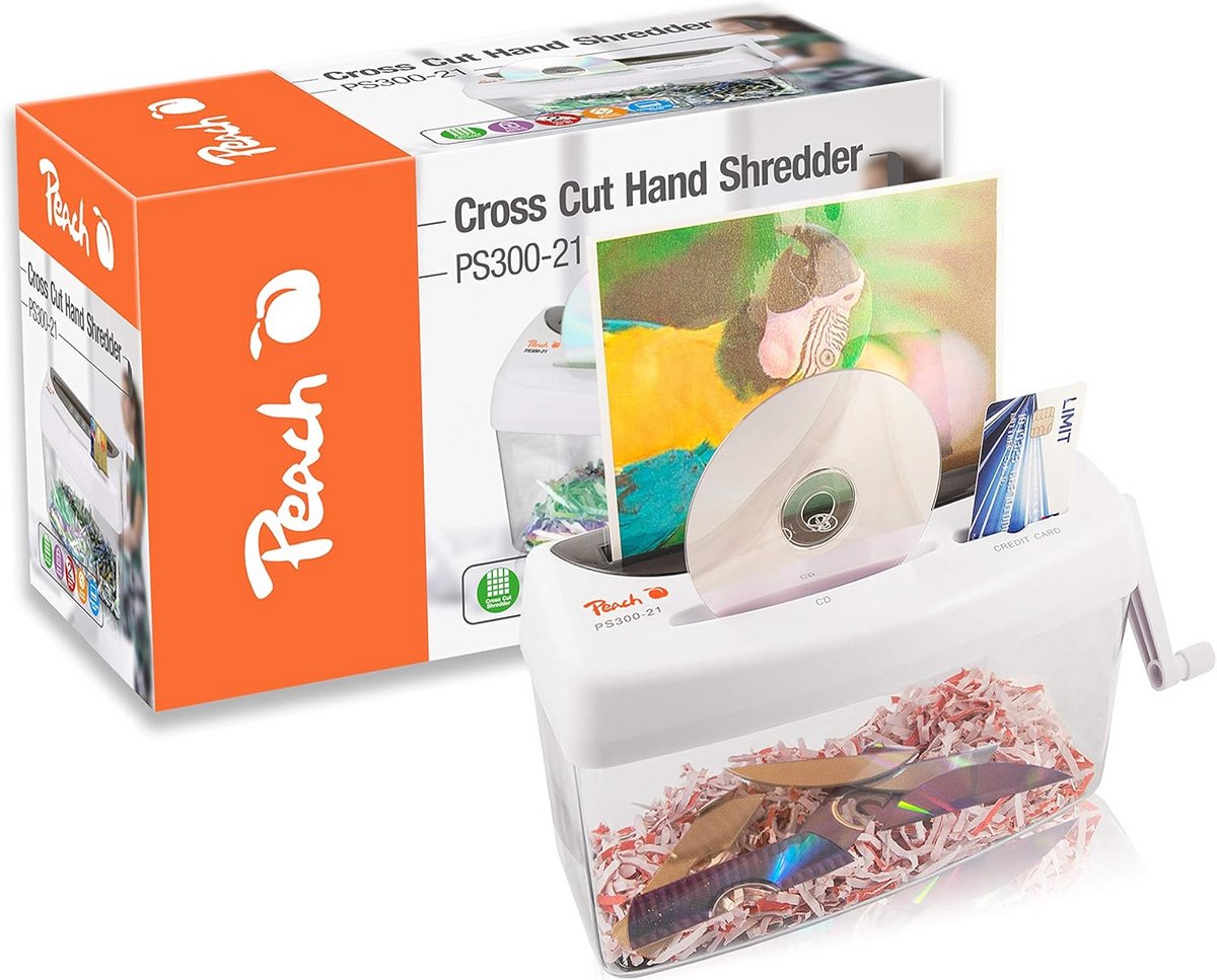 Handmatige Papierversnipperaar P-4 Kruissnede voor CD's, Creditcards en 1 Vel tegelijk
