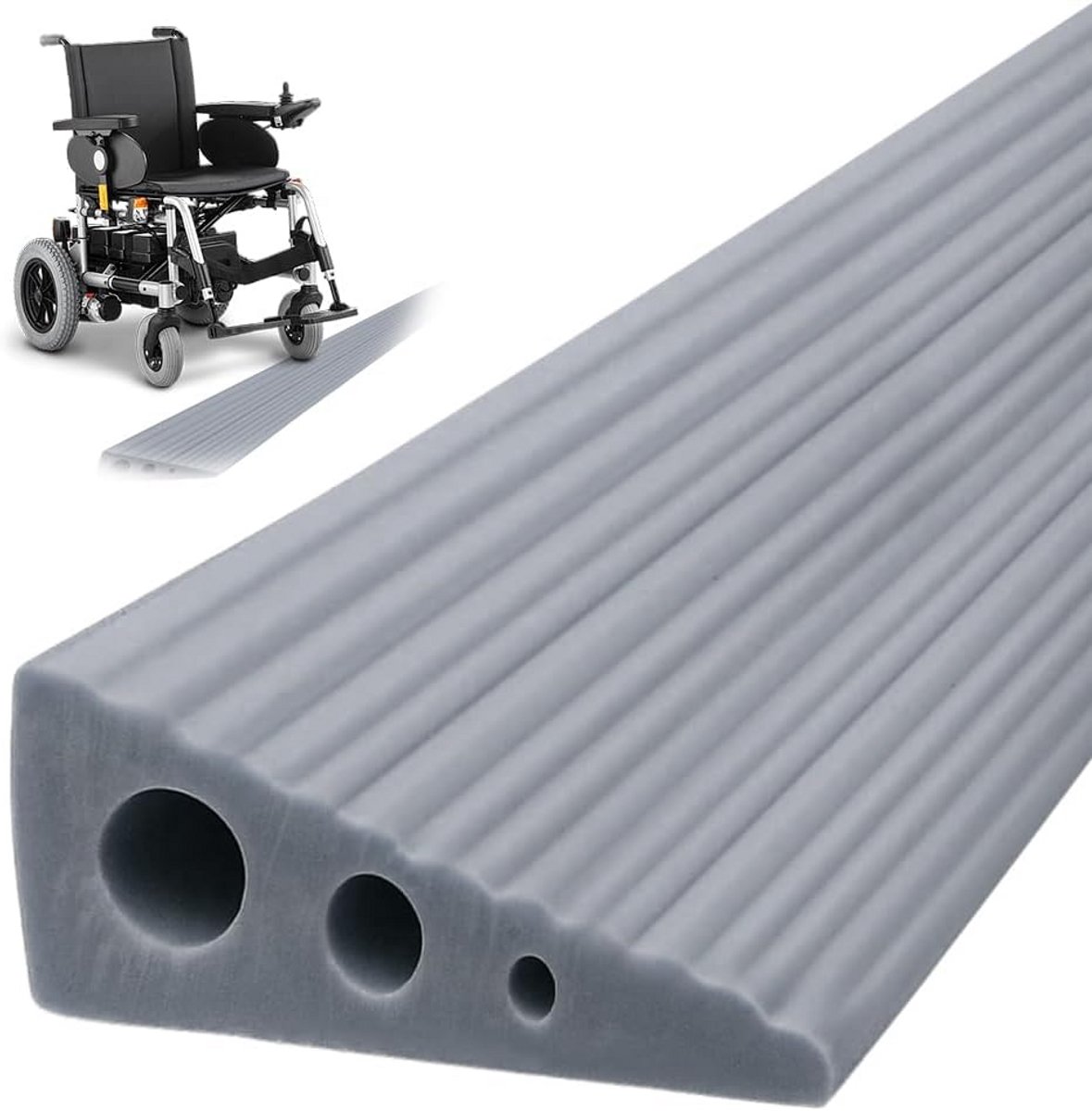 Drempelhulp Rubber Antislip 100 cm Breed Zelfklevend voor Rolstoel, Kinderwagen en Scooter