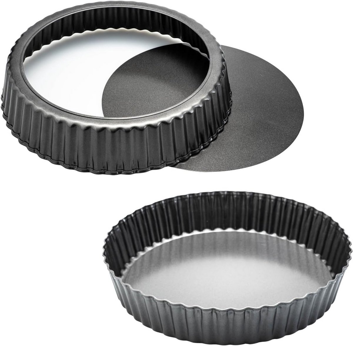 Set van 2 Hoge Ronde Bakvormen met Losse Bodem - Non-stick Quiche, Taart en Springvorm