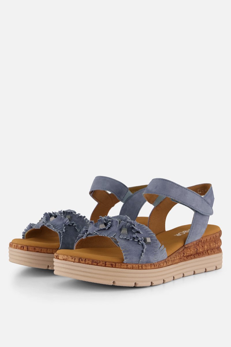 Gabor Sandalen Leer Blauw