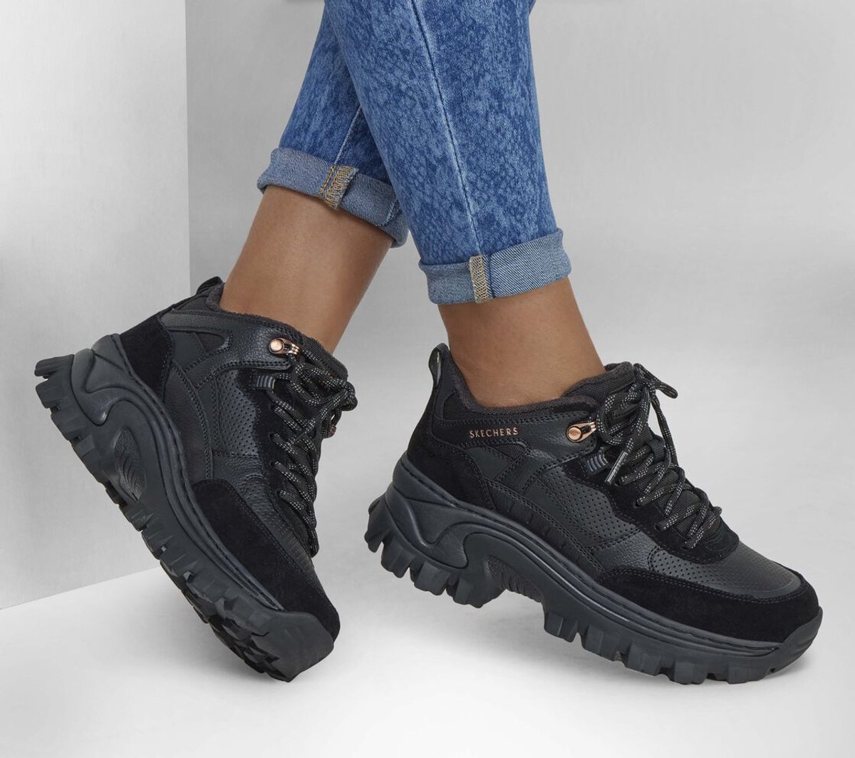 Skechers Hi-Ryze Kewl Ave sneakers dames zwart maat EU 35,5