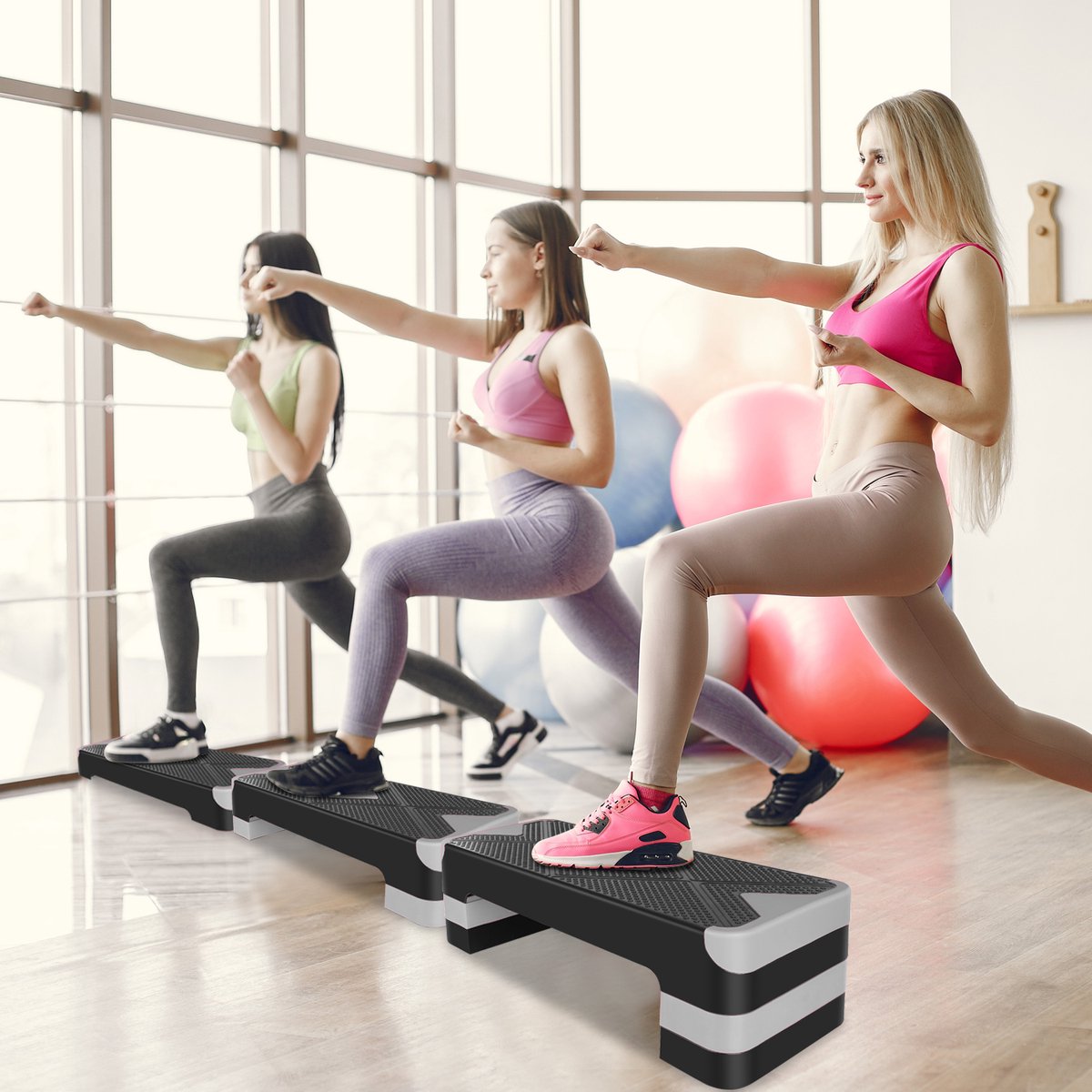 MODFU - Aerobic Stepper - Verstelbaar - Antislip - Grijs - Kunststof