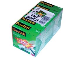 Scotch plakband Magic Tape formaat 19 mm x 33 m pak van 6 rollen