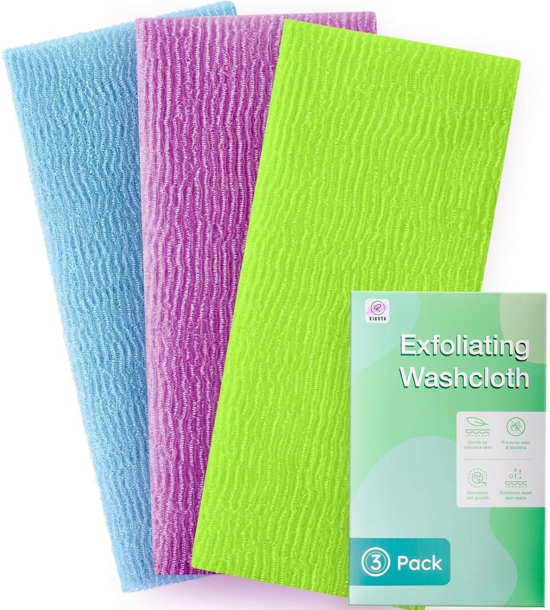 3 Stuks Exfoliërende Washandjes Collectie voor Lichaamsverzorging