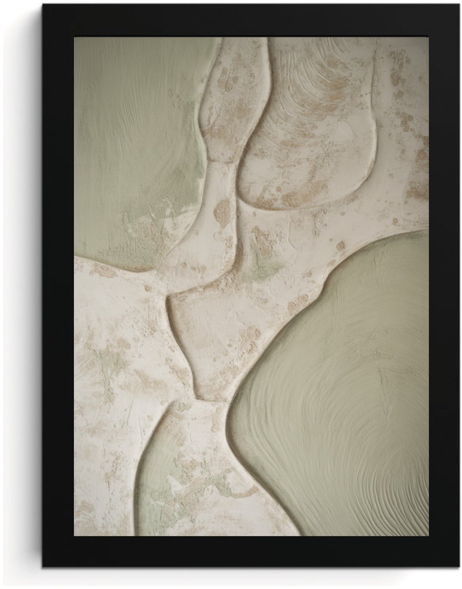 Abstract Wall Art A4 fotolijst, Moderne Kunstdruk, Neutrale Kleuren, Hoge Resolutie, MDF Frame, Acrylglas, Wanddecoratie, Kunst aan de Muur