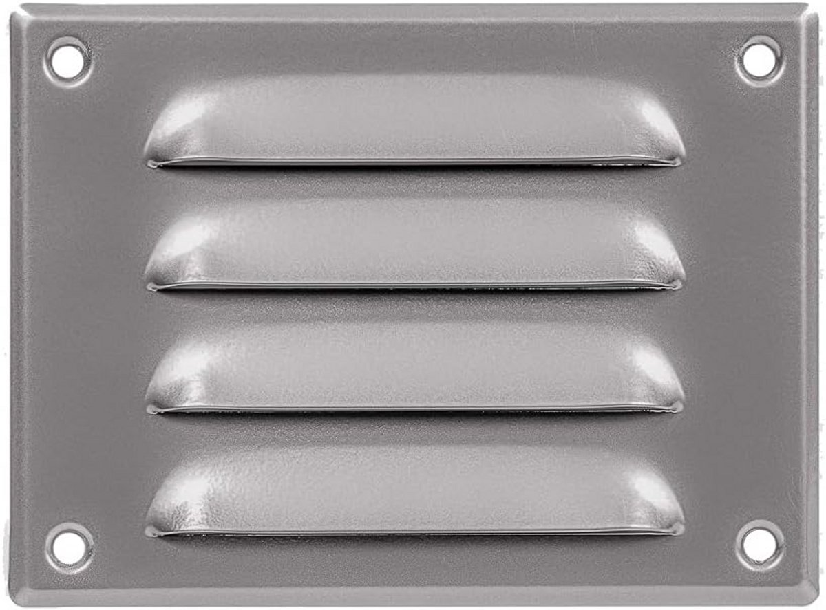 Metalen Ventilatierooster 140x105 mm - Grijze Lattenrooster voor Muur en Insectenbescherming
