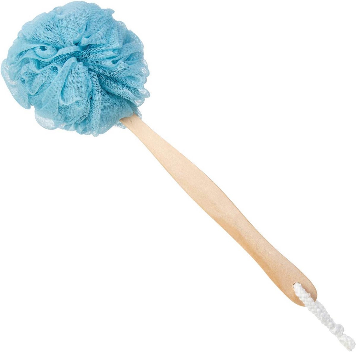 Rugborstel met Houten Handvat – Loofah Douchespons met Zacht Nylon Mesh voor Diepe Reiniging