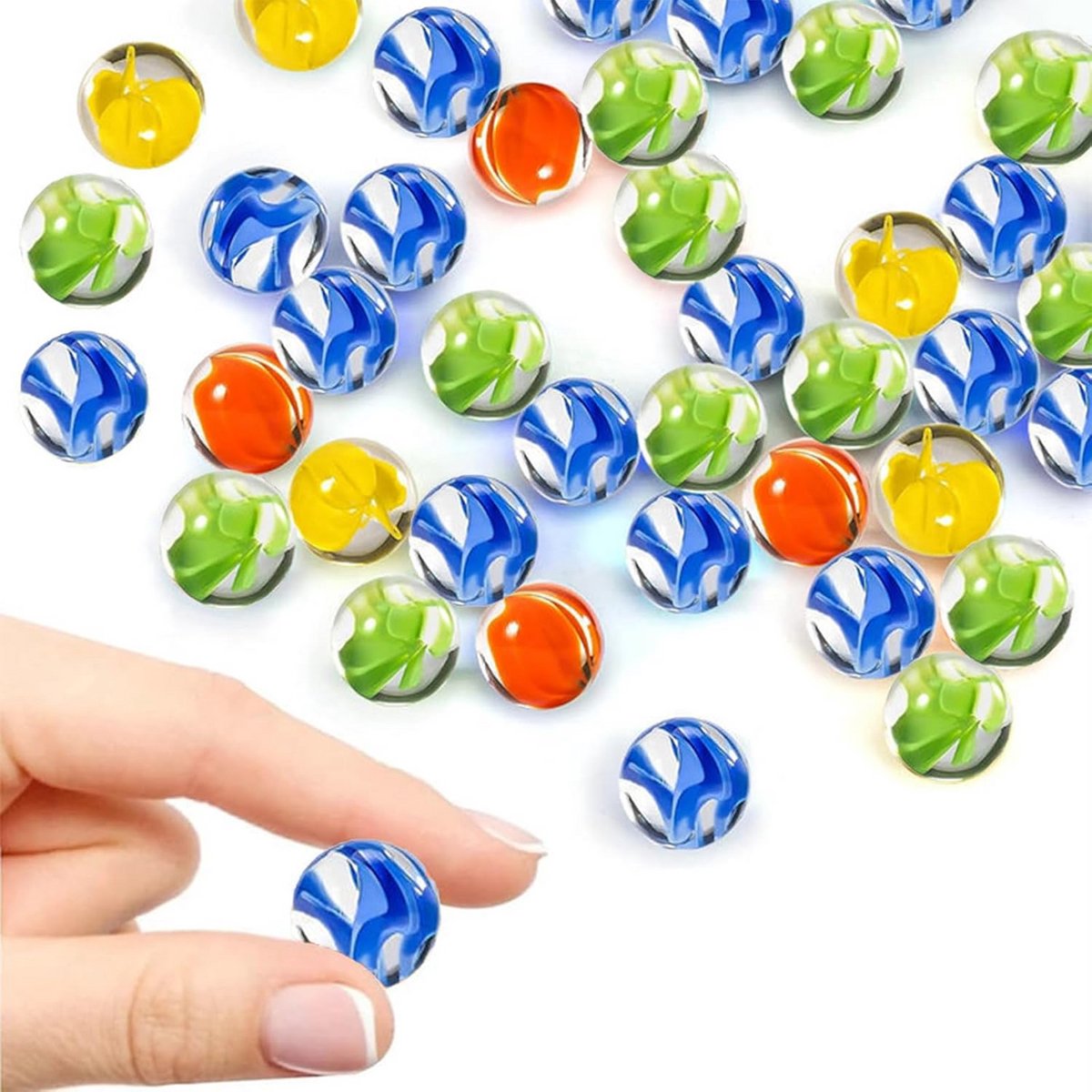 80 Kleurrijke Glazen Knikkers (14mm) voor Spel en Decoratie