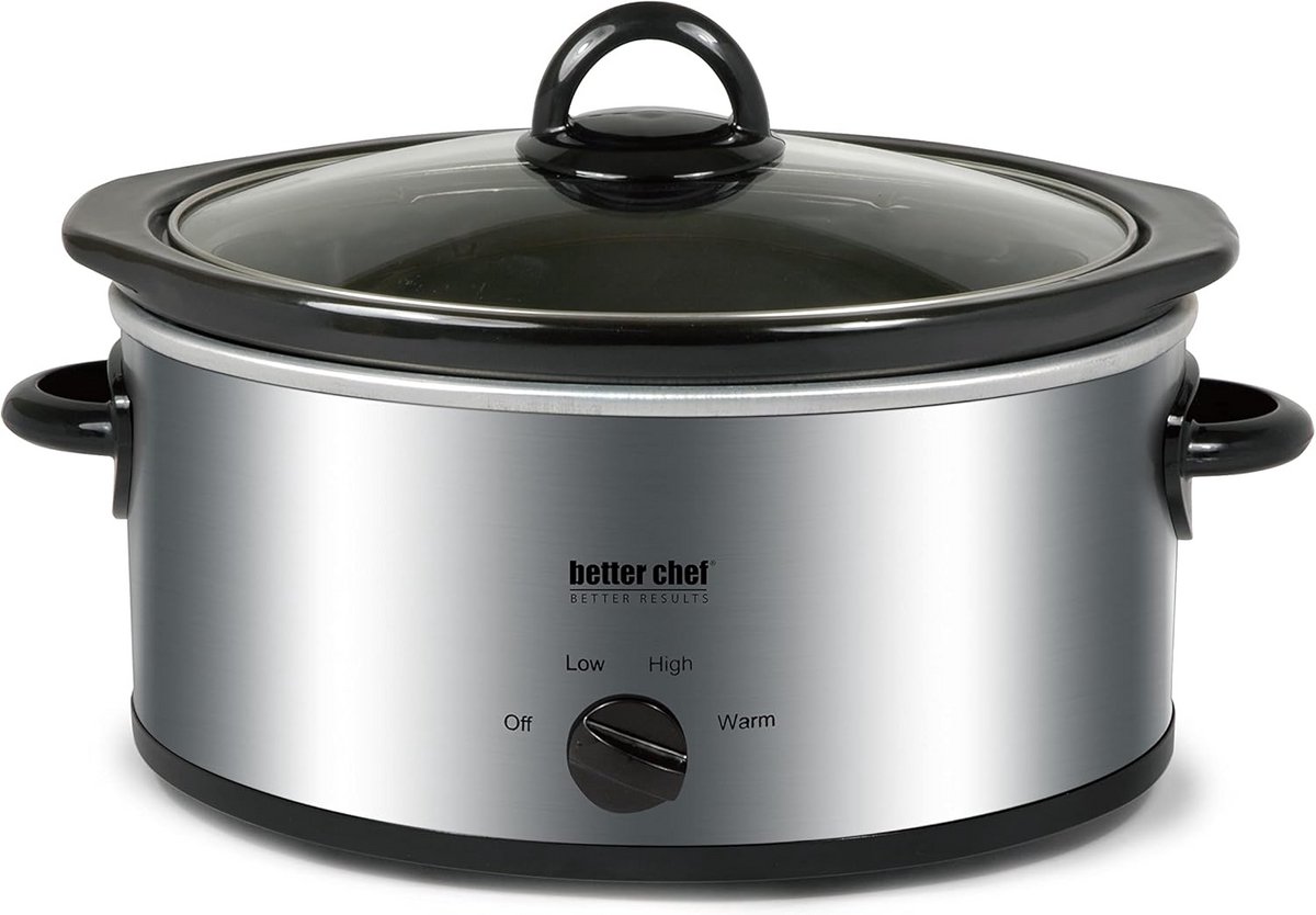 Ovale Slowcooker 3 Liter met Glazen Deksel en 3 Warmtestanden | Geschikt voor Stoofschotels