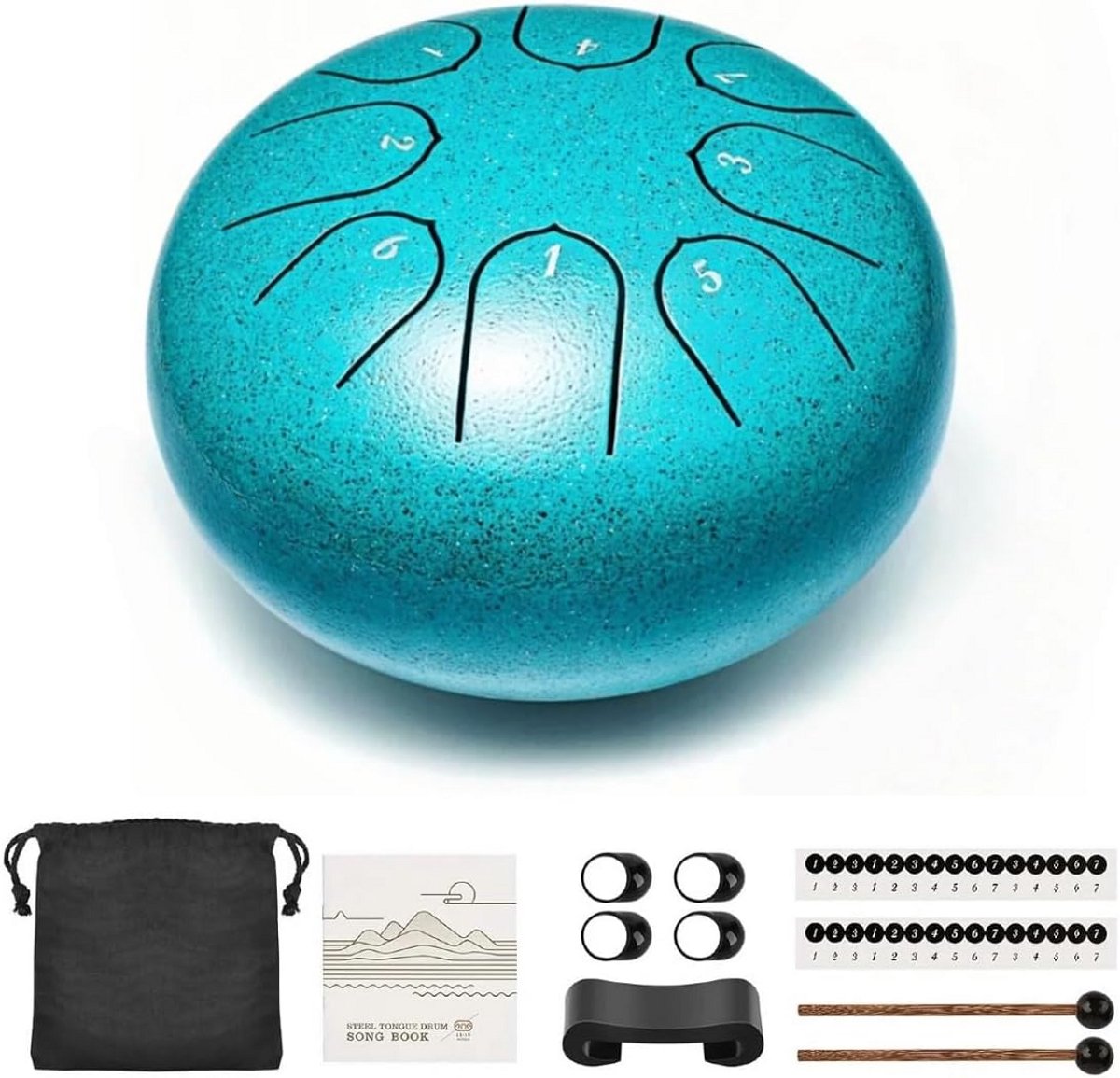 Stalen Tongdrum 15 cm, 8 Noten, Muziekinstrument voor Meditatie, Yoga en Klankhealing