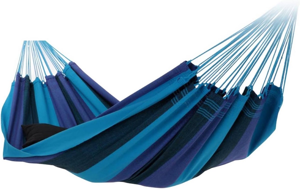 Premium dubbele hangmat van 100% langvezelig katoen, 400 x 170 x 150 cm
