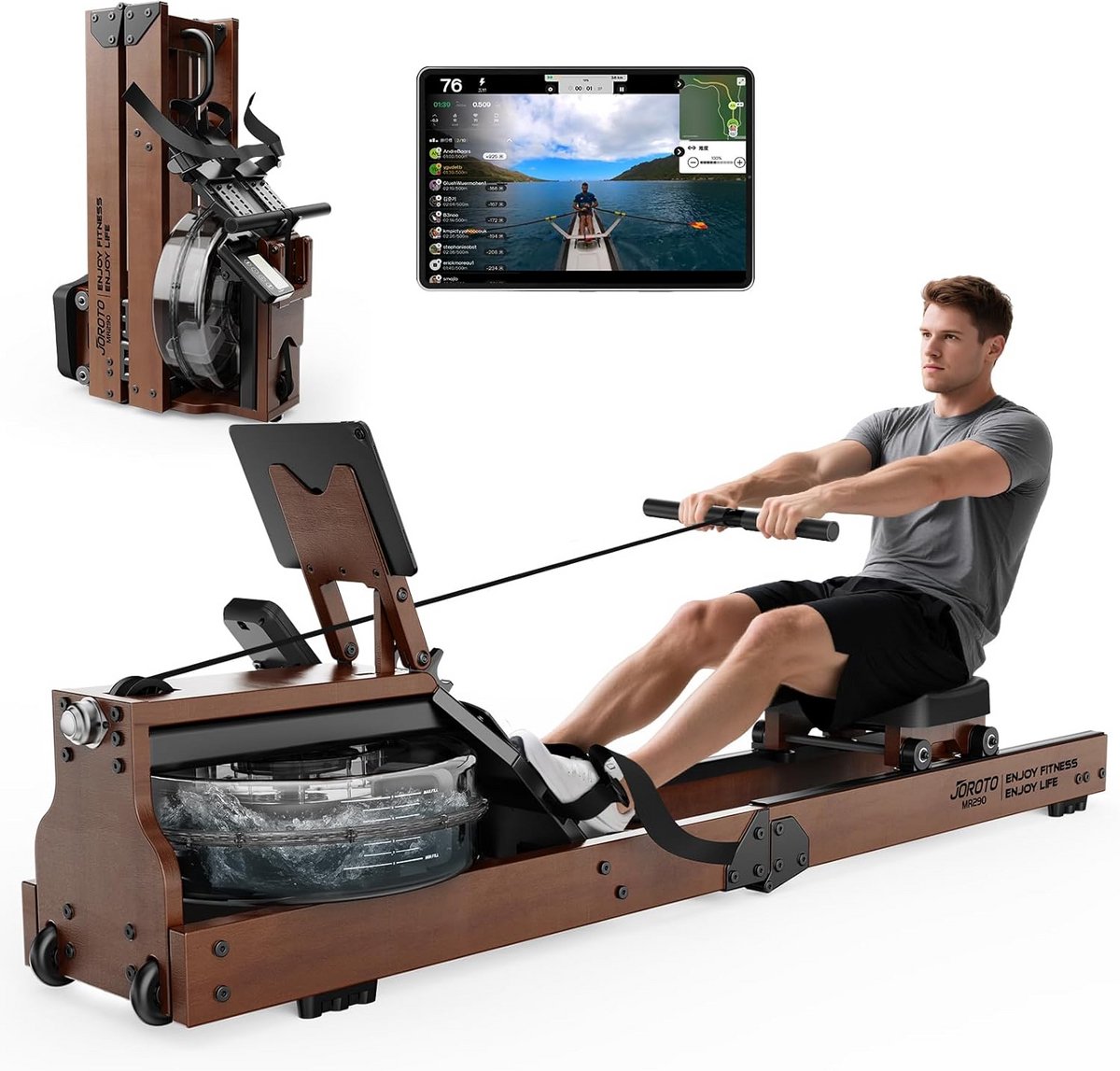 Rowingmachine met Waterweerstand - Stil en Realistisch Roeien
