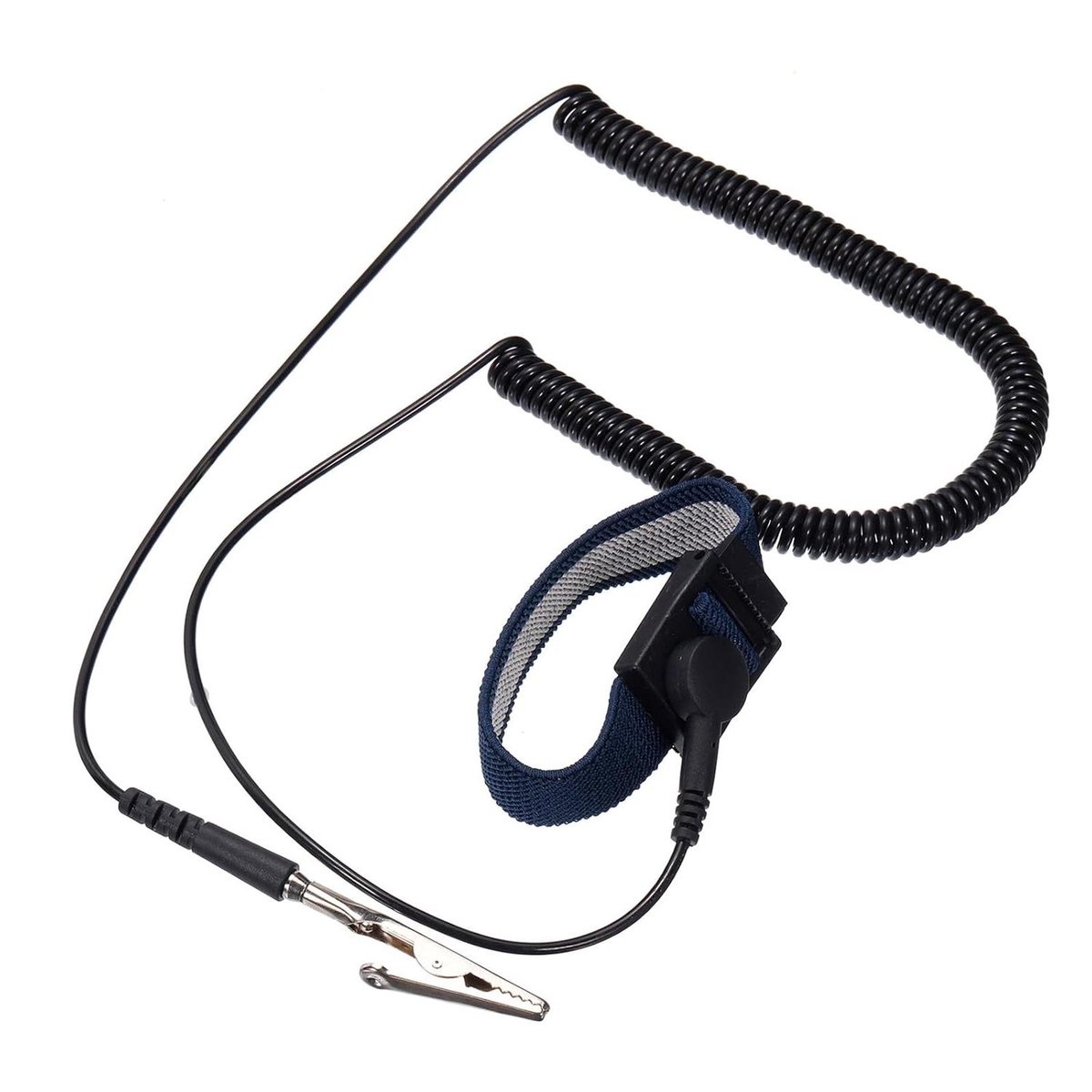 Allecto - Polsarmband ESD Antistatisch - Verstelbaar - Bedraad - Elektronica Reparatie - Zwarte Kleur - Geschikt voor Computer - Antistatische armband set - PU materiaal - 15 meter - Gebruik bij [Merk] actiecamera