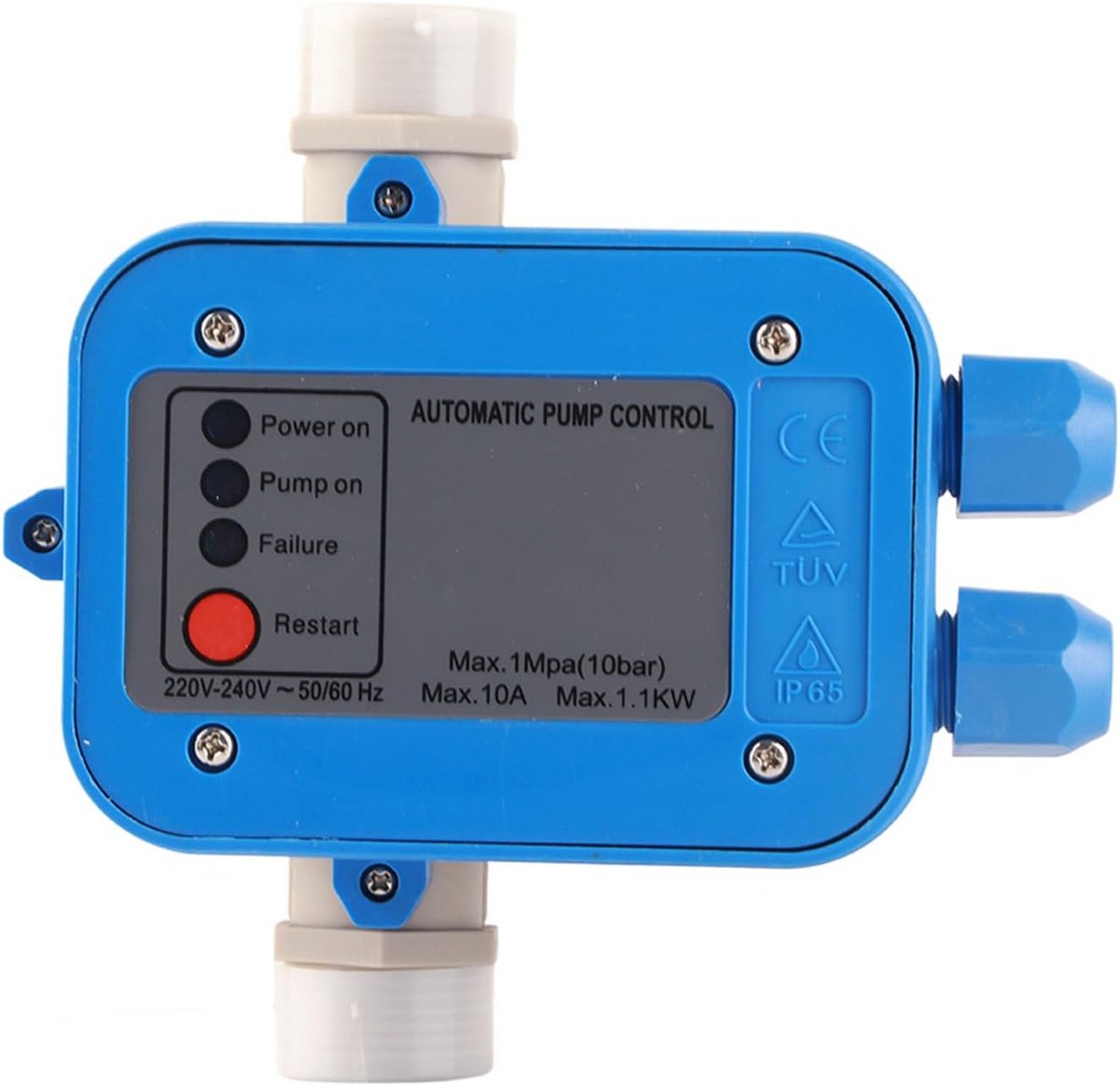 Automatische Drukschakelaar voor Waterpomp, 10 Bar, Voor Dompelpompen en Beregening