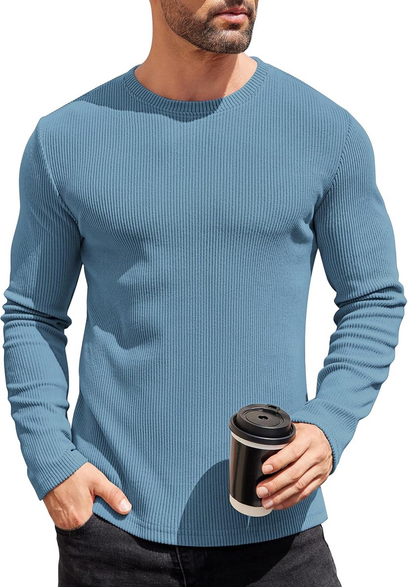 Heren Gebreide Trui Ronde Hals Slim Fit Lichtgewicht Casual Heren Jumper