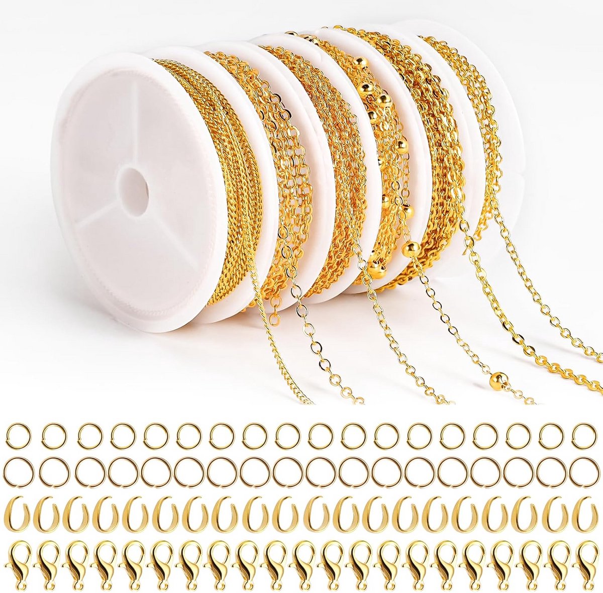 14 Meter Gouden Rol Kabelketting voor Sieraden Maken - Inclusief Sluitingen