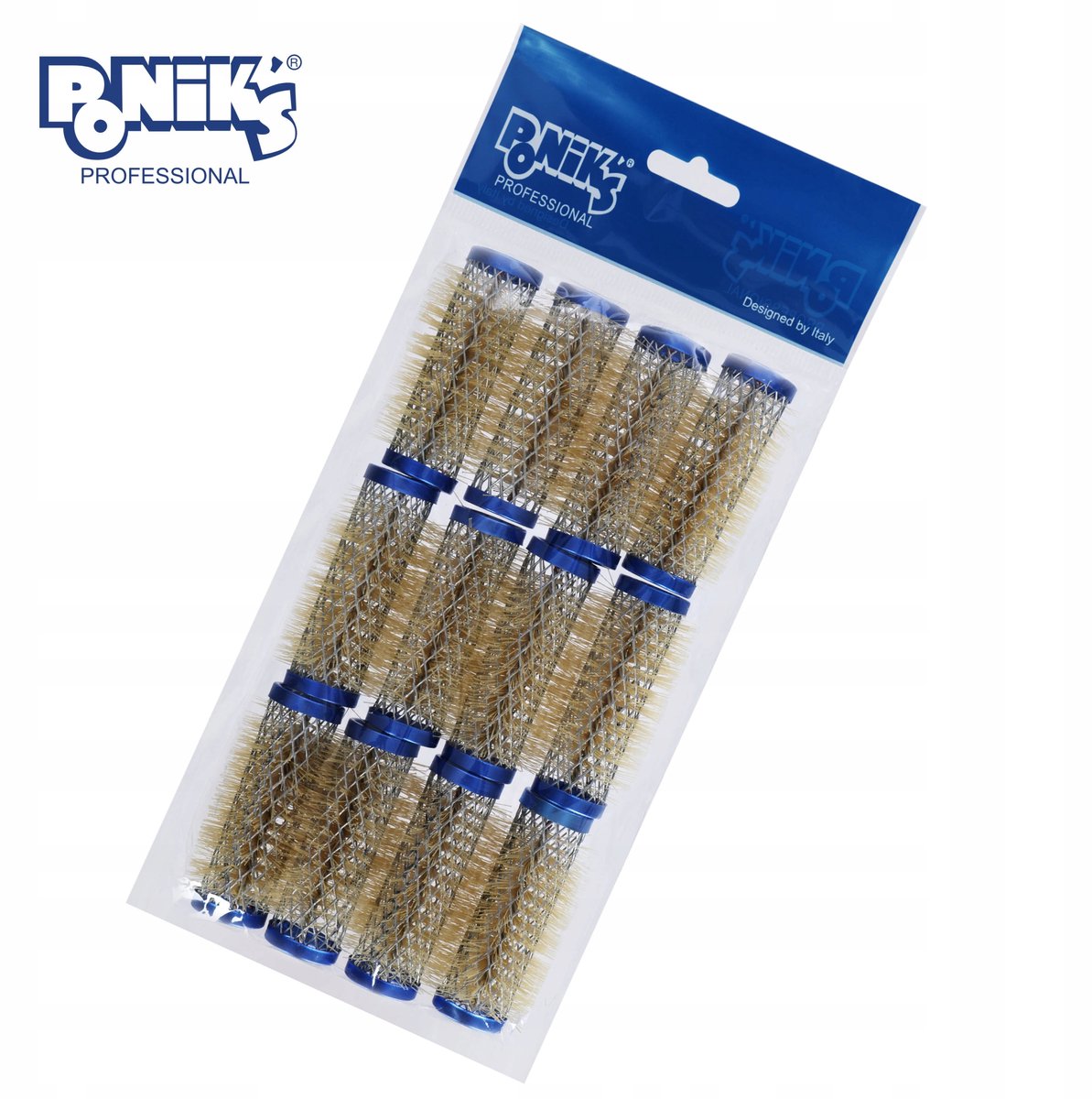 Poniks Metalen Haarrollers met Borstel - Opengewerkt - 21mm 12st