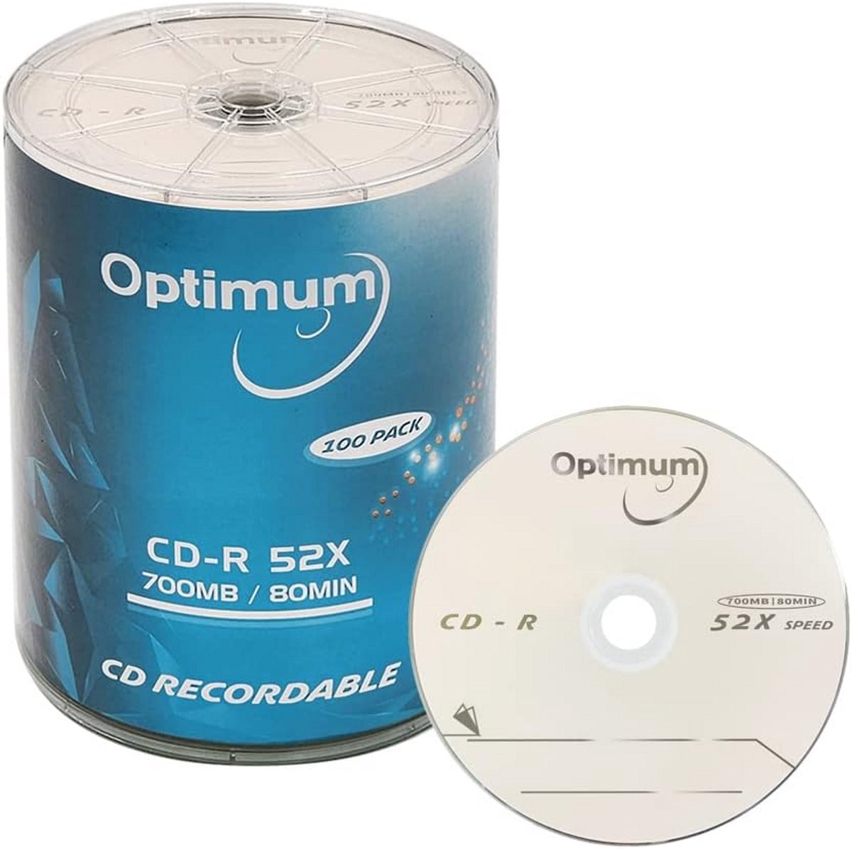 100 Stuks CD-R Opnamebare Compact Discs 700MB 52x Snelheid Data en Muziek