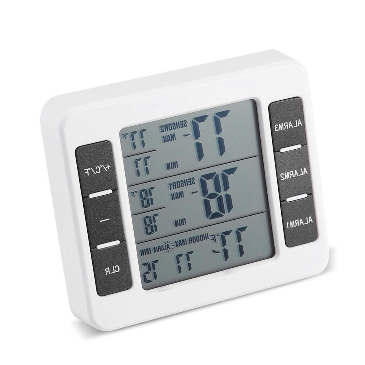 Allecto - Digitale Draadloze WiFi-Thermometer - Koelkast Alarm - Geluidsalarm - Wit - Keukengadget - Thermometer Met Sensor - Min/Max Weergave - Compatibel met Koelkasten