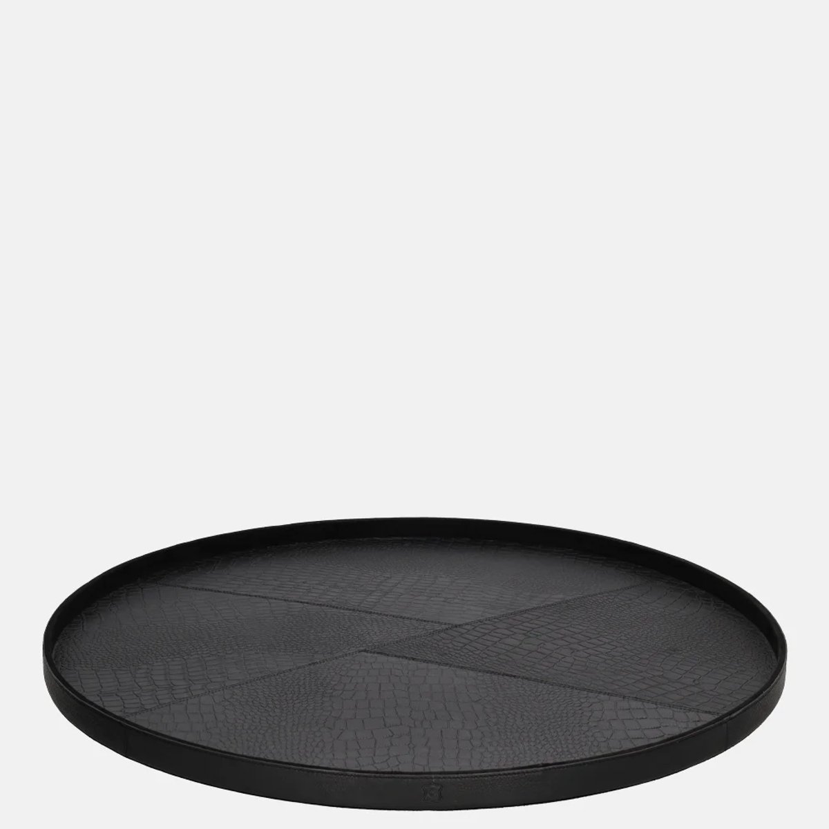 Chamada leren dienblad rond croco XL black