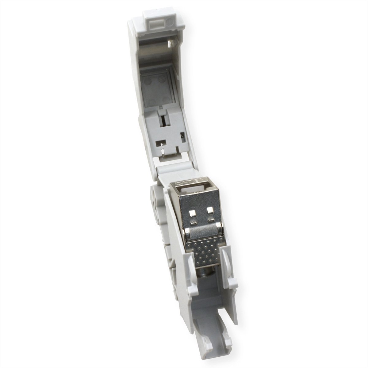 ROLINE DIN-railadapter voor Keystone-modules, incl. Cat.6A Keystone, afgeschermd, 45°