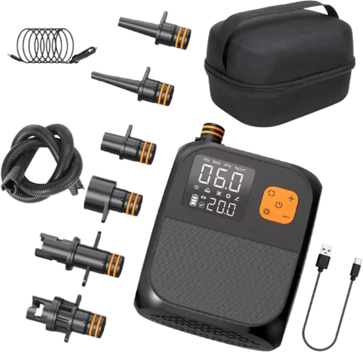ElevateCommerce - Elektrische SUP Luchtpomp 25PSI met LCD Display & Auto Stop