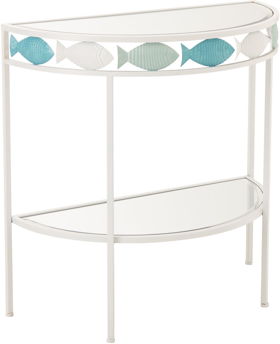 J-Line console Vijs - metaal - lichtblauw/wit