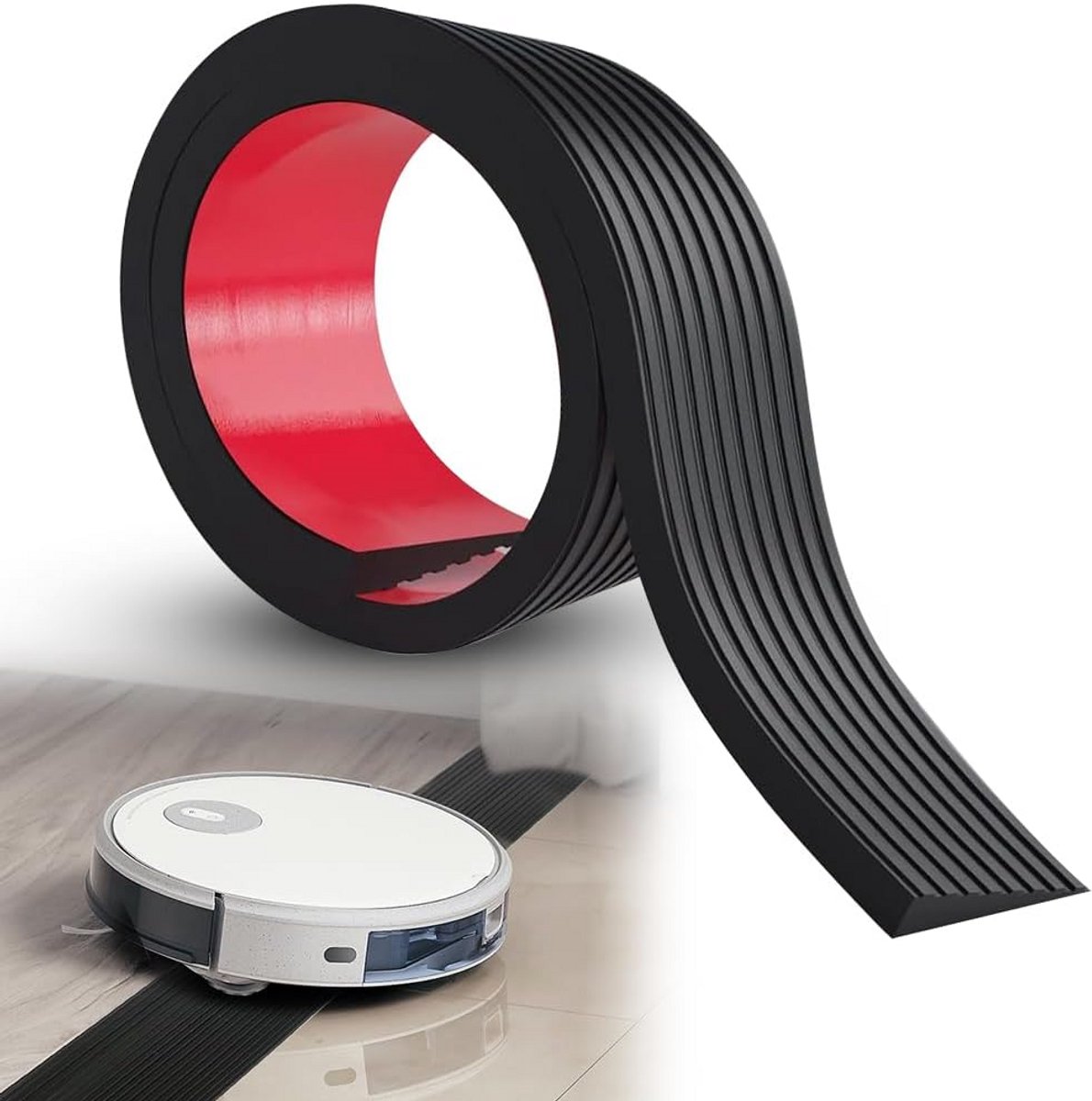 Verstelbare Deurdrempelhelling Rubber - Drempelverhoger voor Rolstoel, Zuigrobot en Kinderwagen (90x8cm, 3cm Hoogte)