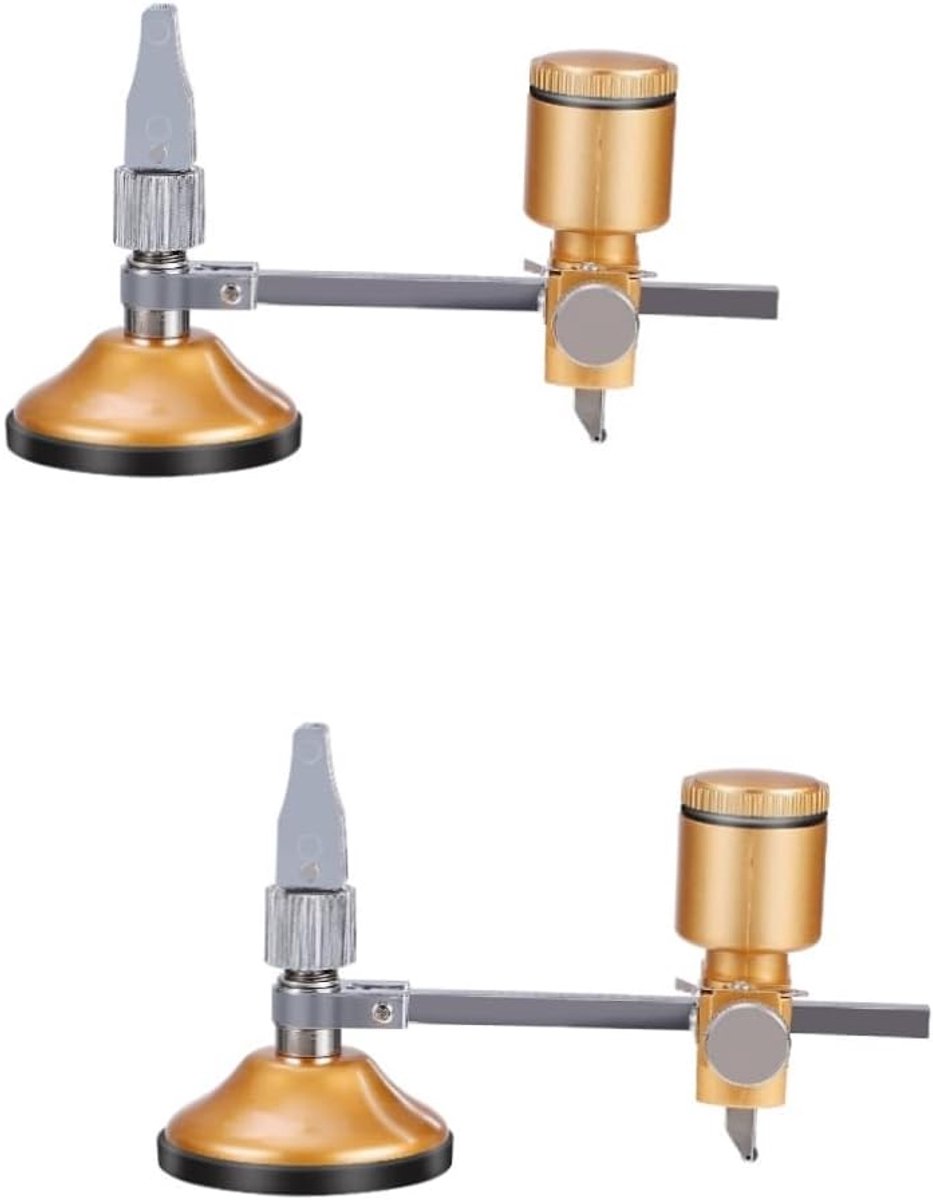 Glazen Snijder - Cirkel Snijgereedschap - Tegels Snijden - Dubbele Zuignap - 13.5 cm - Goud