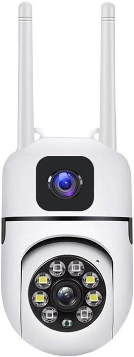 Slimme Camera - Bewakingscamera Dubbel Scherm - Thuisbeveiliging - 360 Graden Rotatie - 15 x 10 x 5 cm