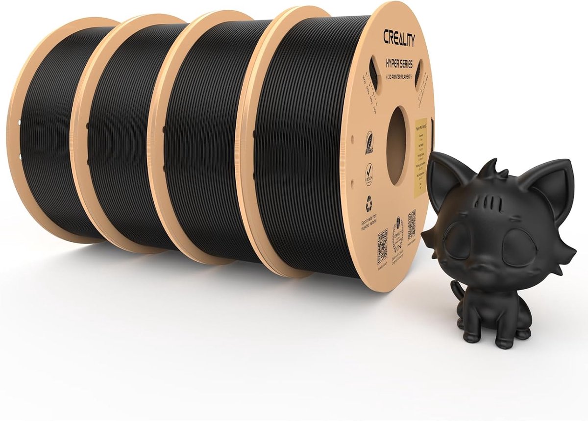 3D Print Filament - Hoge Snelheid Materiaal - Snel Printen - Maatnauwkeurigheid 0.02mm - 1.75mm 4kg - Zwart