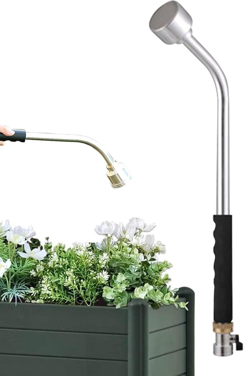 Tuinslang Wand - Watersproeier Stok - Tuin Bewateren - Ingebouwde Aan/Uit Schakelaar - 45 cm - Zilver