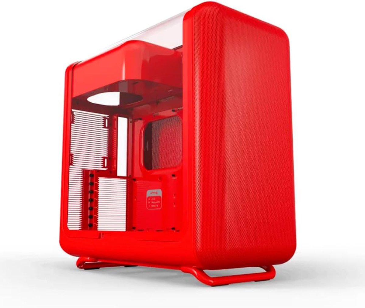 Computerbehuizing - Mid Tower Kast - Krachtige PC Bouw - Geoptimaliseerde Luchtstroom - E-ATX tot Mini-ITX - Kersenrood