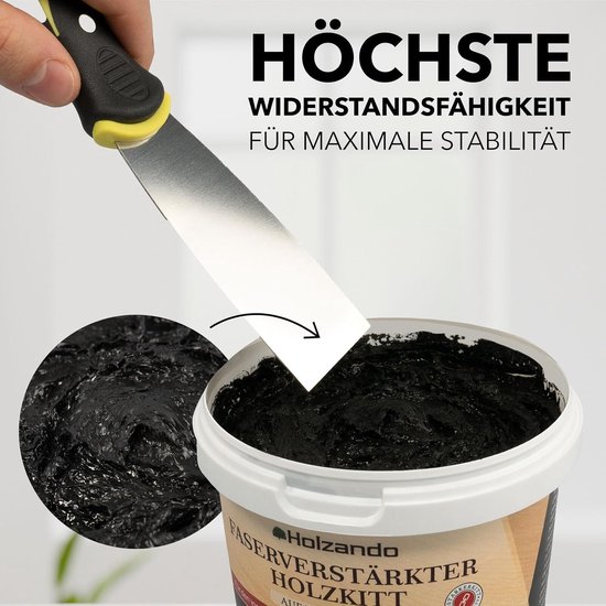 Vezelversterkte houtkit - Houtplamuur reparatie - Binnen buiten - Extra sterk vezelversterkt - 250 gram - Wit — afbeelding 5