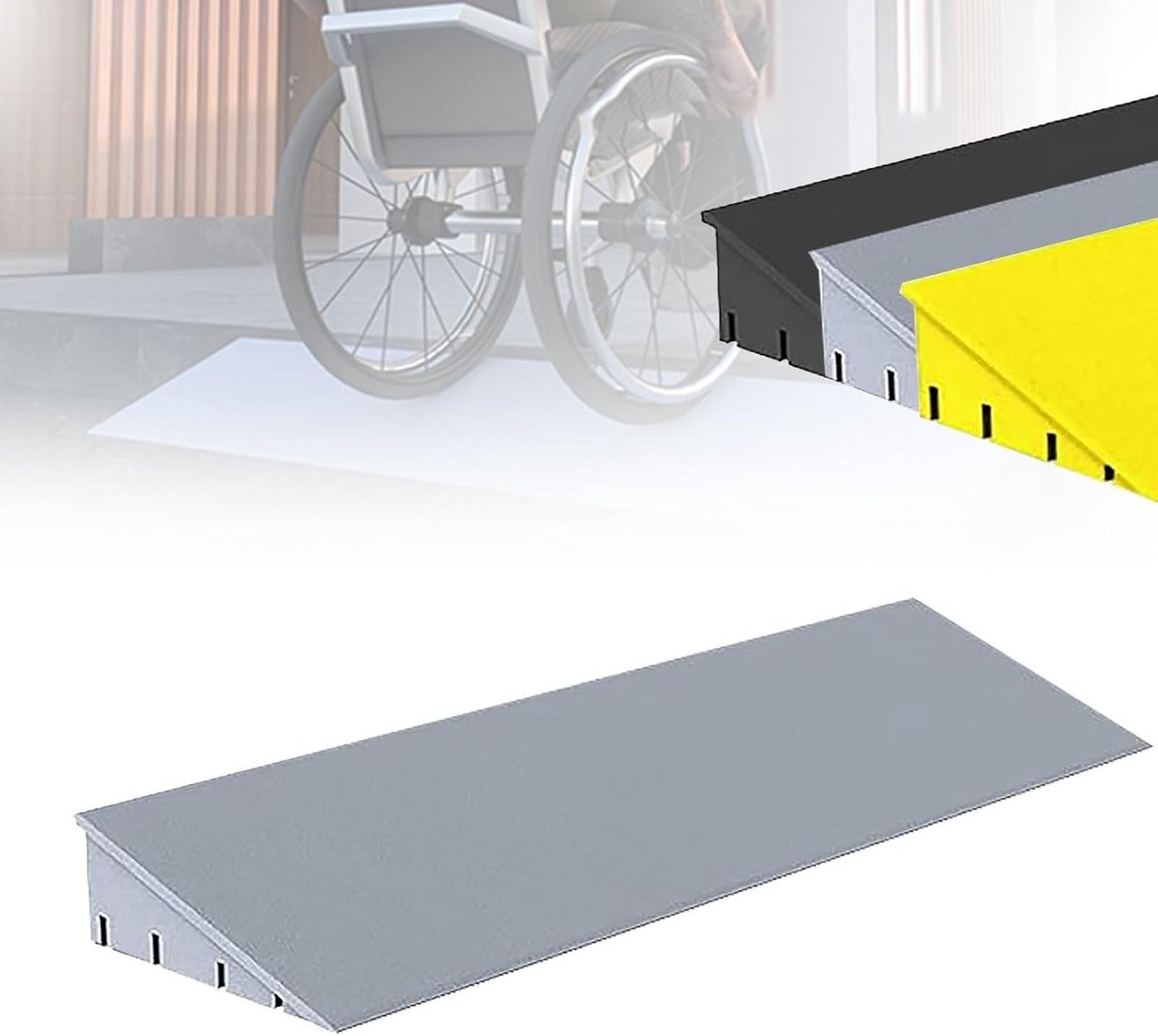 Antislip Drempelhelling - Stoeprand Hulp - Rolstoel Scooter - Hoge Draagkracht - 50 cm Lang - Grijs